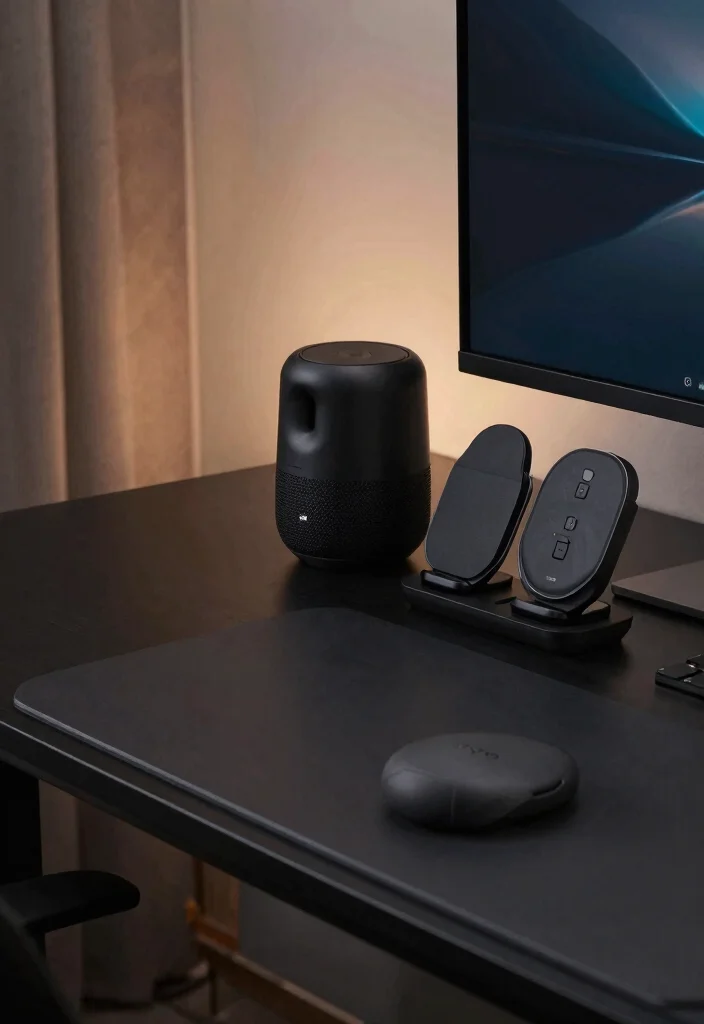 14 All Black Desk Setup Ideas That Look Sleek - 13. The Smart Solution 1
