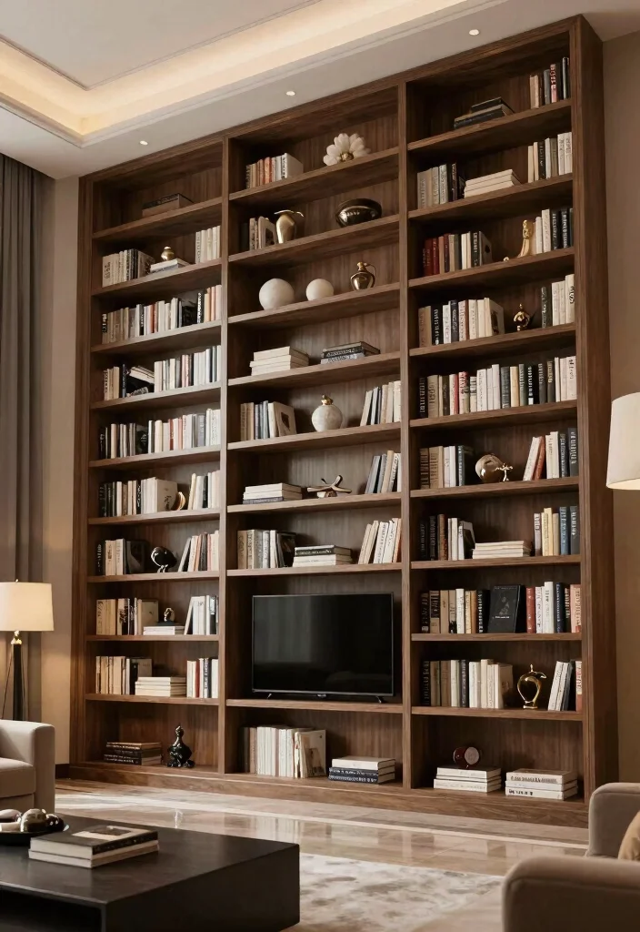 14 Bookshelf Built-in Wall Ideas That Feel Seamless - 13. Floor-to-Ceiling Elegance 1