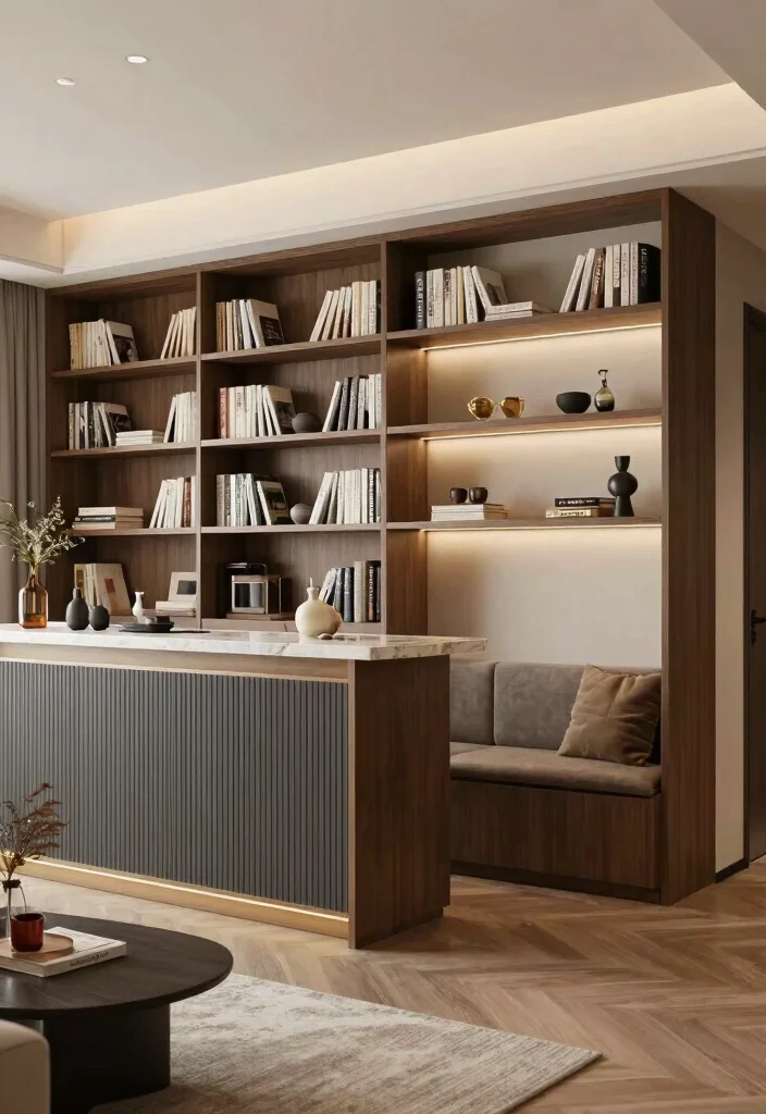 14 Bookshelf Built-in Wall Ideas That Feel Seamless - 14. Hybrid Spaces 1