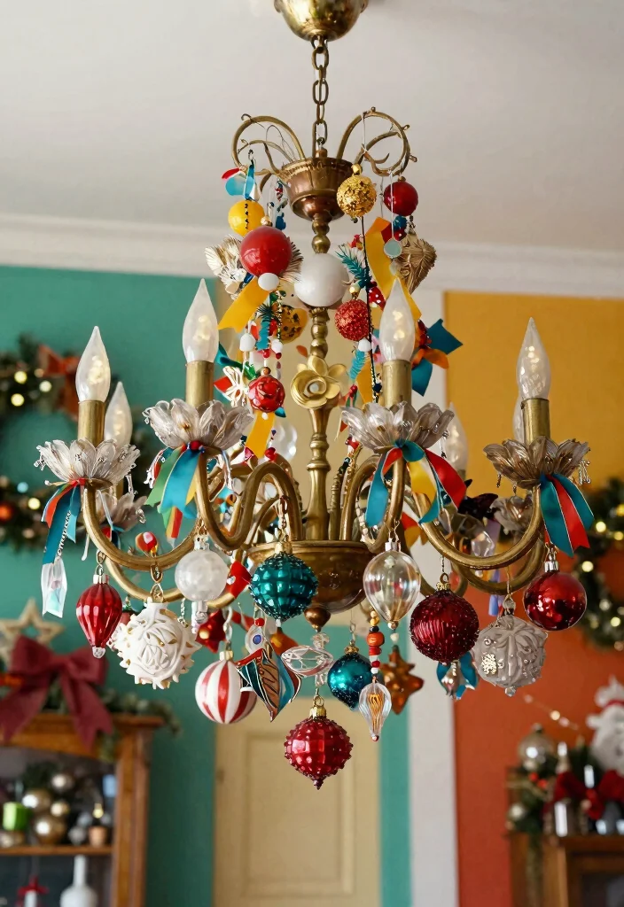 14 Chandelier Decorations for Christmas Ideas That Sparkle - 11. Eclectic Mix 1