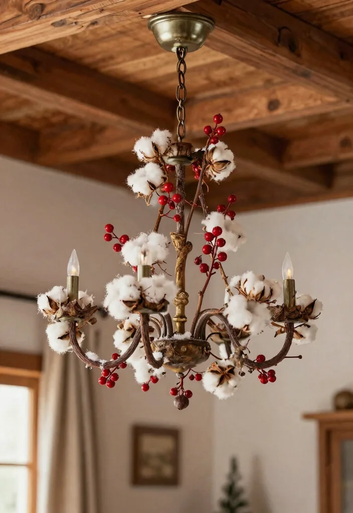 14 Chandelier Decorations for Christmas Ideas That Sparkle - 5. Rustic Elements 1