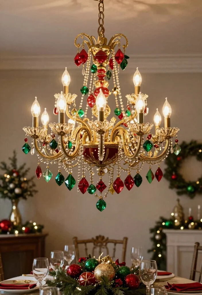 14 Chandelier Decorations for Christmas Ideas That Sparkle - 6. Themed Color Palettes 1