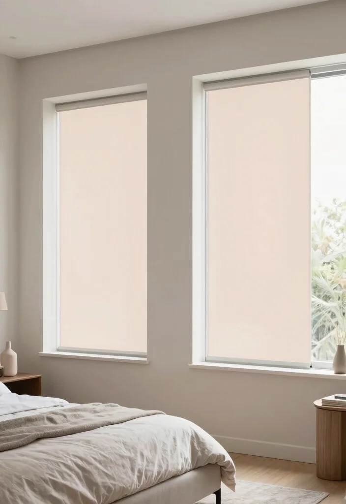 14 Curtains for Short Windows in Bedroom Ideas That Work - 12. Minimalist Stick-On Panels 1
