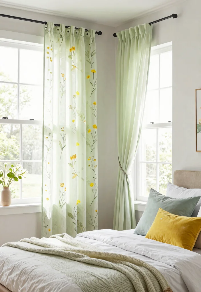 14 Curtains for Short Windows in Bedroom Ideas That Work - 13. Seasonal Curtain Swaps 1