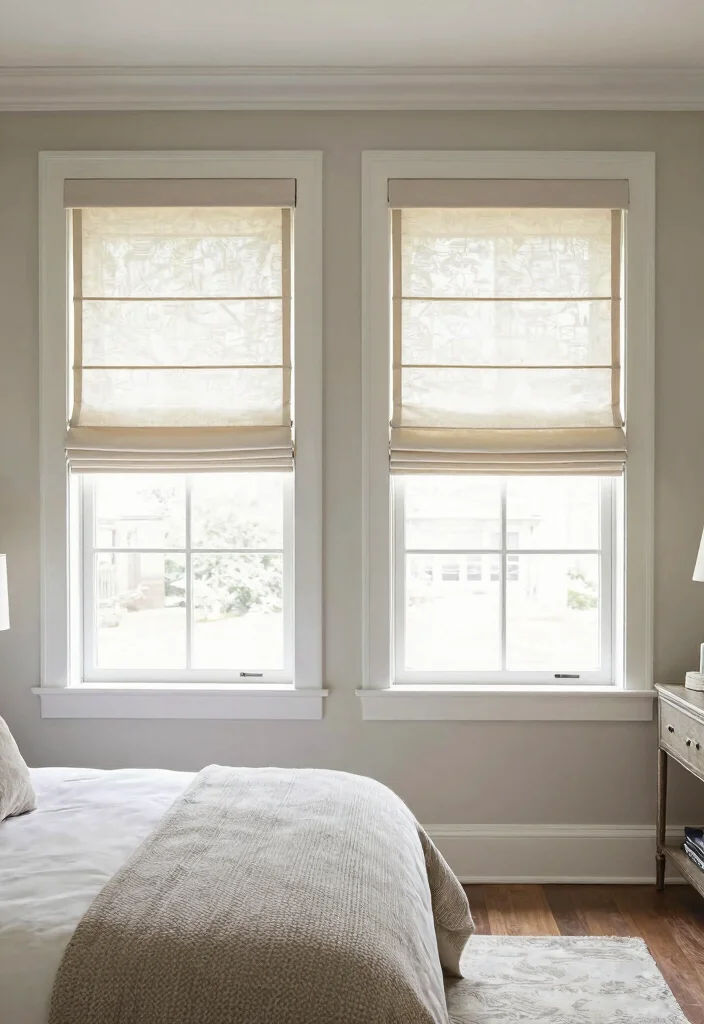 14 Curtains for Short Windows in Bedroom Ideas That Work - 5. Classic Roman Shades 1