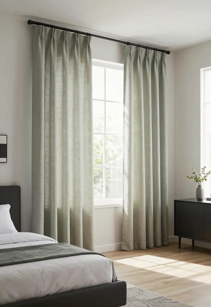 14 Curtains for Short Windows in Bedroom Ideas That Work - 9. Eco-Friendly Recycled Fabrics 1