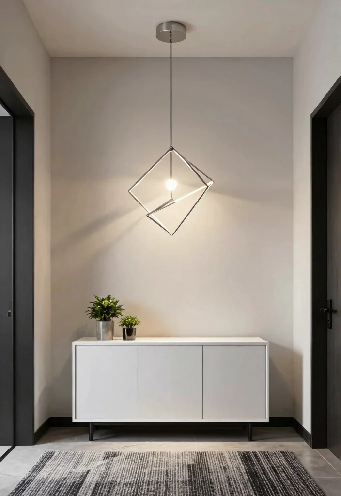 14 Entryway Pendant Light Ideas for a Stunning First Impression - 1. Sleek Geometric Designs 1