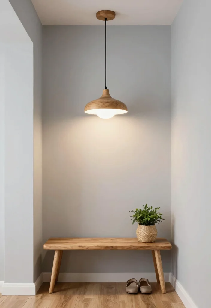 14 Entryway Pendant Light Ideas for a Stunning First Impression - 10. Modern Wood Accents 1