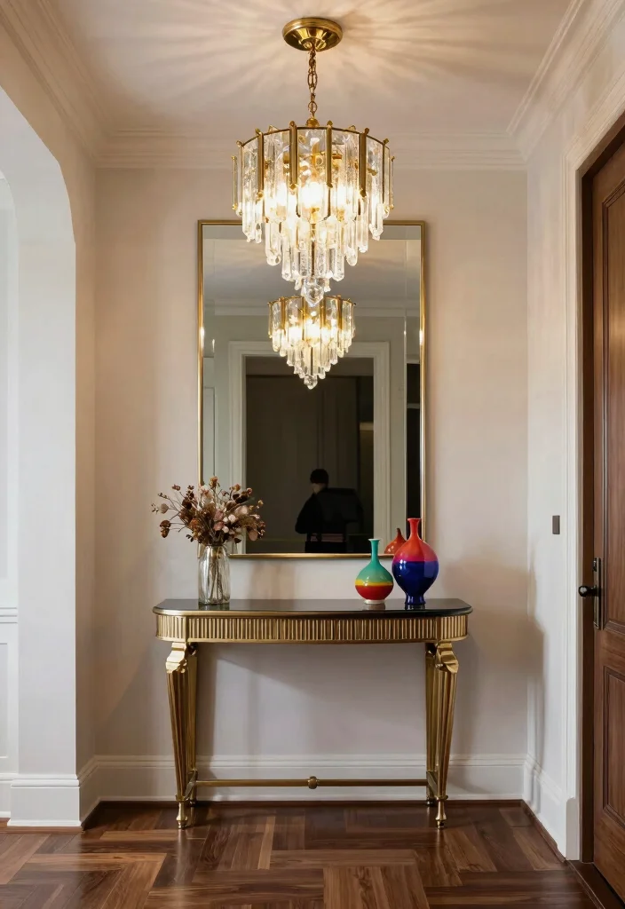 14 Entryway Pendant Light Ideas for a Stunning First Impression - 11. Art Deco Glam 1