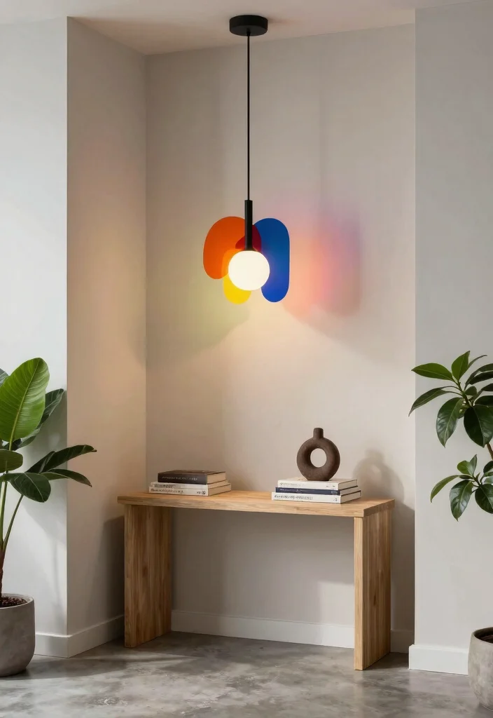 14 Entryway Pendant Light Ideas for a Stunning First Impression - 3. Statement Fixtures with Color 1