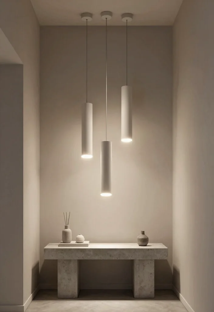 14 Entryway Pendant Light Ideas for a Stunning First Impression - 8. Minimalist Cylinder Pendants 1