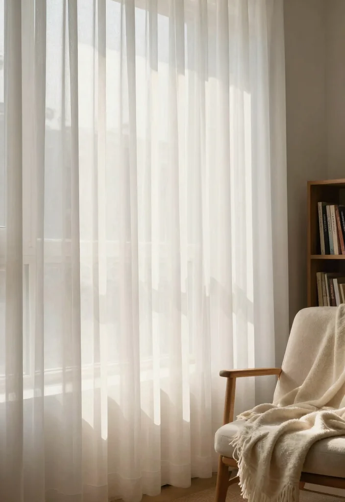 14 Fabric Strip Curtains Ideas With Boho Charm - 10. Sheer Fabrics for a Soft Glow 1
