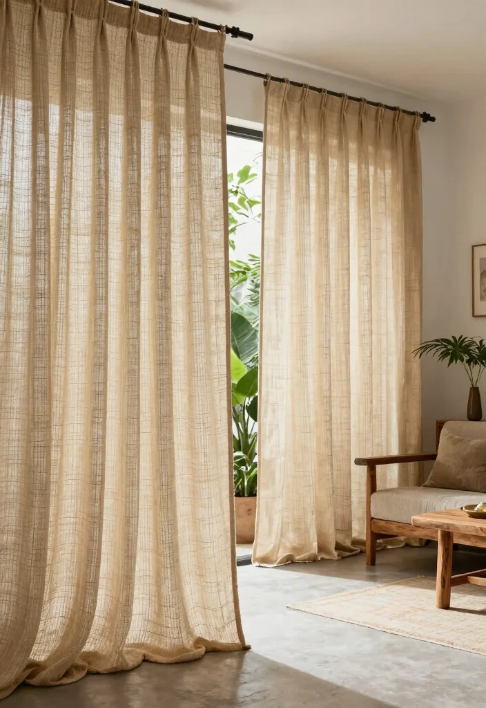 14 Fabric Strip Curtains Ideas With Boho Charm - 4. Natural Fiber Bliss 1