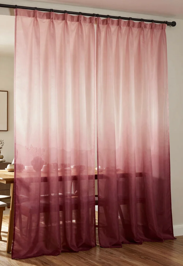 14 Fabric Strip Curtains Ideas With Boho Charm - 5. Ombre Effect for a Gradual Transition 1