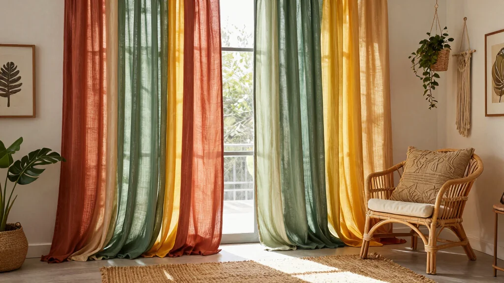 14 Fabric Strip Curtains Ideas With Boho Charm