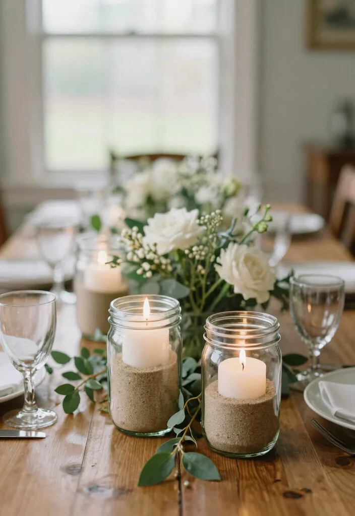 14 Mason Jar Lamp Ideas With Rustic Charm - 6. Mason Jar Candle Holders 1