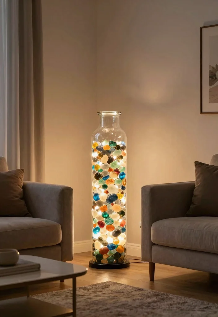 14 Mason Jar Lamp Ideas With Rustic Charm - 7. Mason Jar Floor Lamp 1