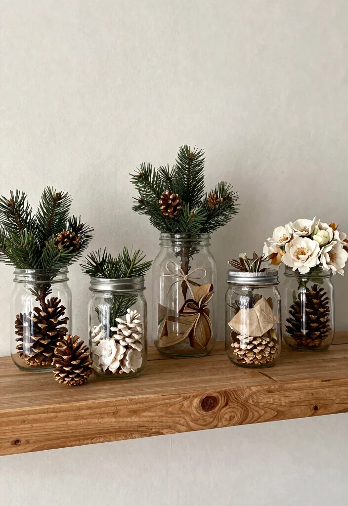 14 Mason Jar Lamp Ideas With Rustic Charm - 8. Seasonal Mason Jar Decor 1