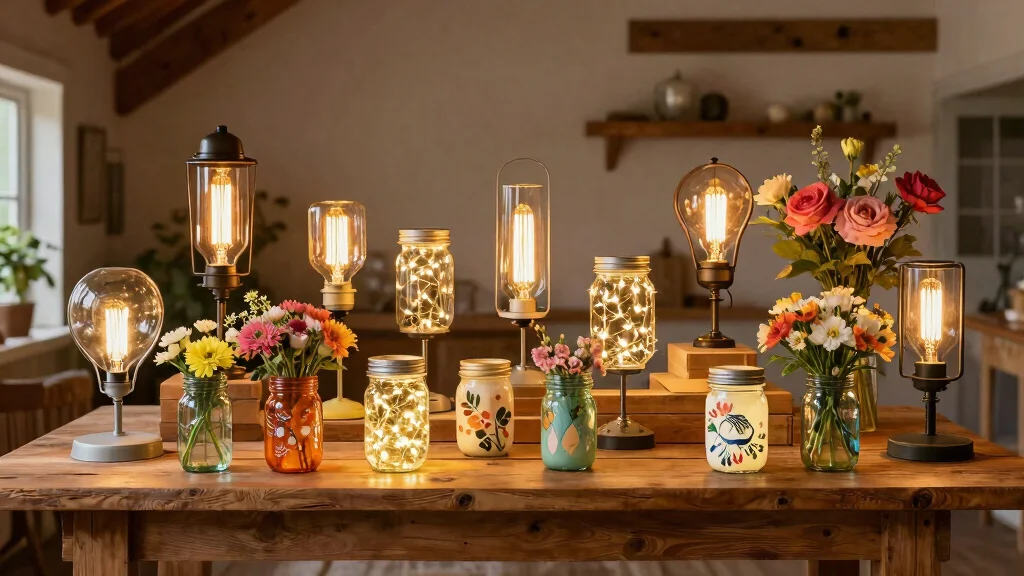 14 Mason Jar Lamp Ideas With Rustic Charm