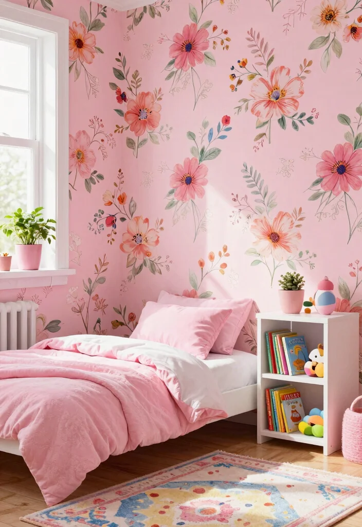 14 Pink Wallpaper for Wall Ideas That Feel Soft & Cute 1 14 Pink Wallpaper for Wall Ideas That Feel Soft & Cute - 1. Floral Pink Wallpaper: Nature's Touch 1