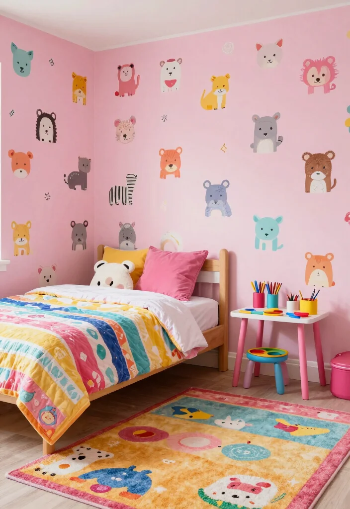 14 Pink Wallpaper for Wall Ideas That Feel Soft & Cute 52 14 Pink Wallpaper for Wall Ideas That Feel Soft & Cute - 12. Pink Wallpaper with Playful Patterns for Fun 1