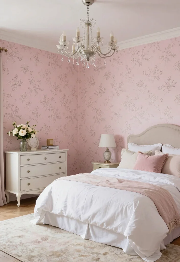 14 Pink Wallpaper for Wall Ideas That Feel Soft & Cute 14 14 Pink Wallpaper for Wall Ideas That Feel Soft & Cute - 4. Feminine Interior Design with a Touch of Pink 1