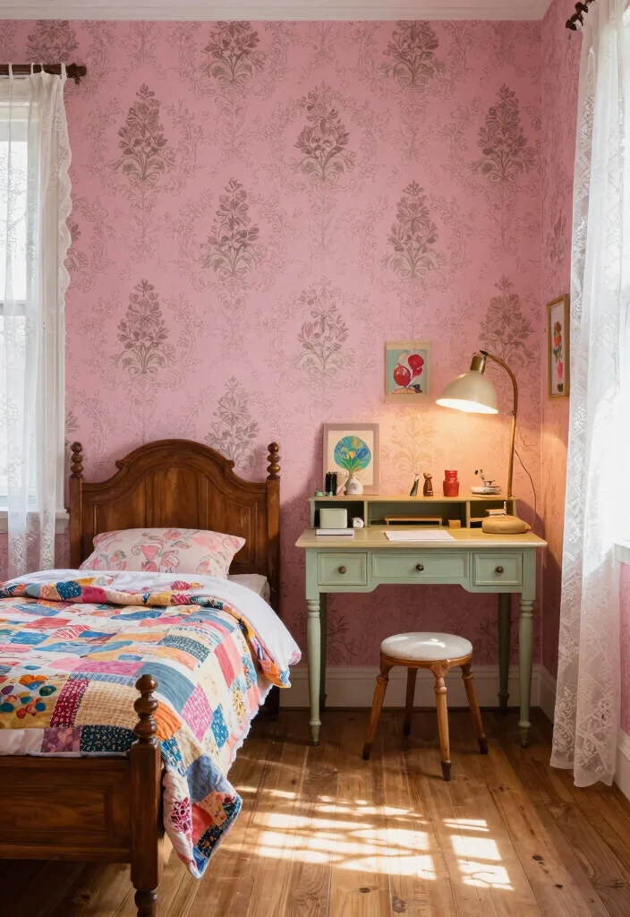 14 Pink Wallpaper for Wall Ideas That Feel Soft & Cute 26 14 Pink Wallpaper for Wall Ideas That Feel Soft & Cute - 6. Vintage Pink Patterns for a Timeless Look 1