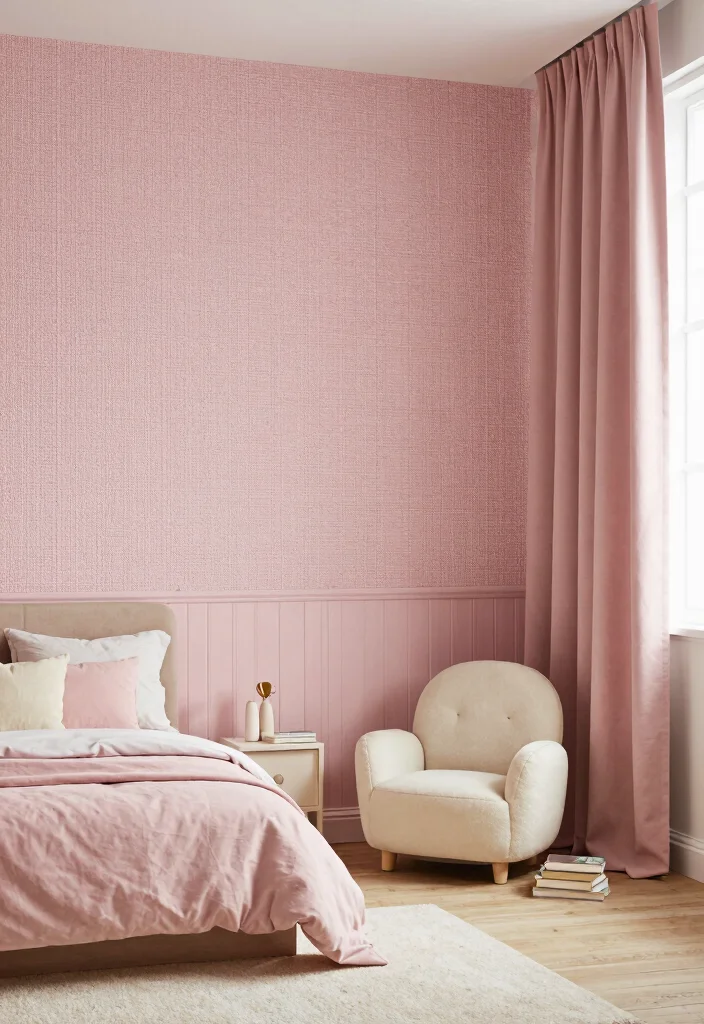 14 Pink Wallpaper for Wall Ideas That Feel Soft & Cute 49 14 Pink Wallpaper for Wall Ideas That Feel Soft & Cute - 9. Textured Pink Wallpaper for Depth and Warmth 1
