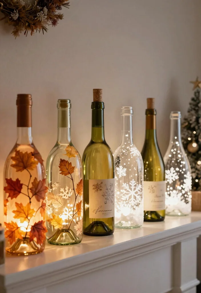 14 Wine Bottle Lamp Ideas That Feel Creative - 10. Seasonal Wine Bottle Lamps 1