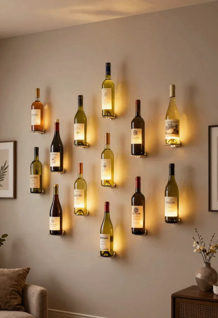 14 Wine Bottle Lamp Ideas That Feel Creative - 12. Themed Wine Bottle Wall Lamp 1