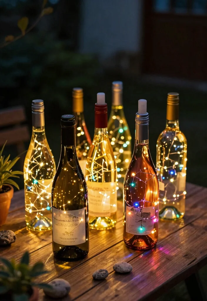 14 Wine Bottle Lamp Ideas That Feel Creative - 2. Colorful Fairy Light Bottles 1