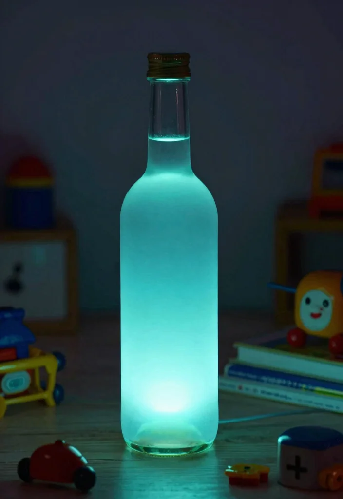 14 Wine Bottle Lamp Ideas That Feel Creative - 7. Glow-in-the-Dark Wine Bottle Lamp 1