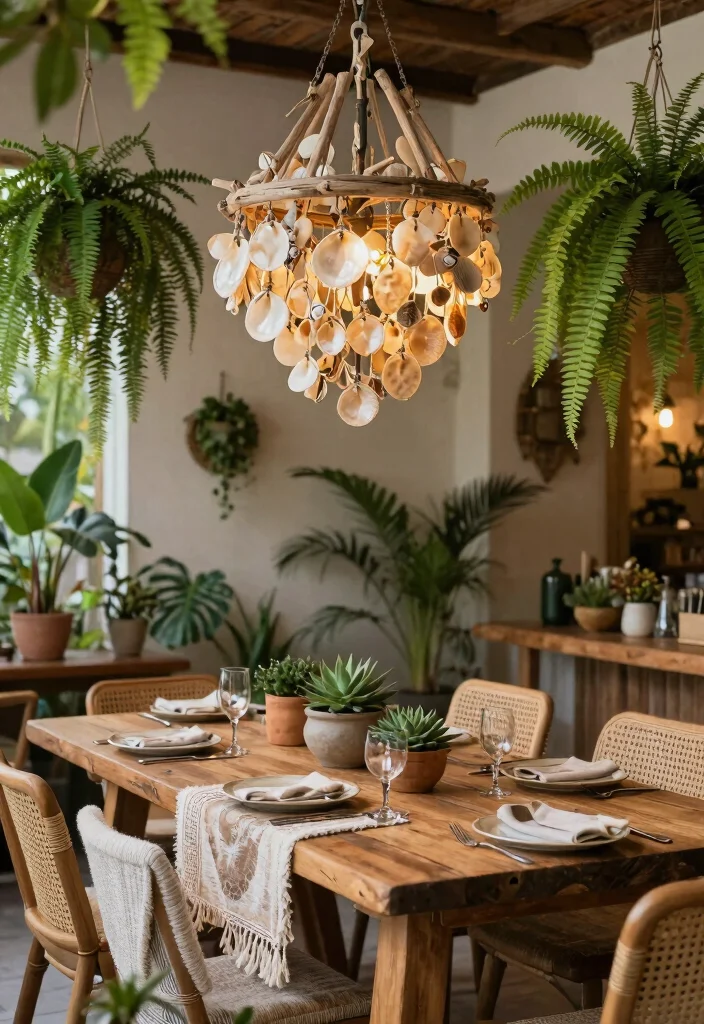 15 Beaded Chandelier Dining Room Ideas With Boho Flair - 10. Bohemian Jungalow Style Chandelier 1