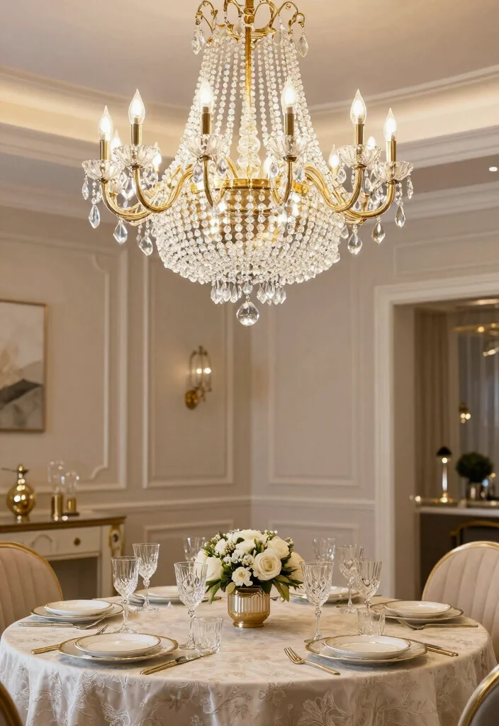 15 Beaded Chandelier Dining Room Ideas With Boho Flair - 8. Glamorous Crystal Beaded Chandelier 1