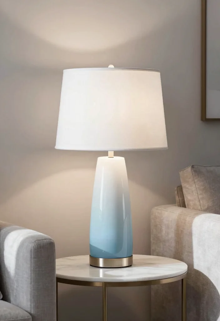 15 Blue and White Lamp Ideas With Coastal Vibes - 14. Bright White Shimmer 1