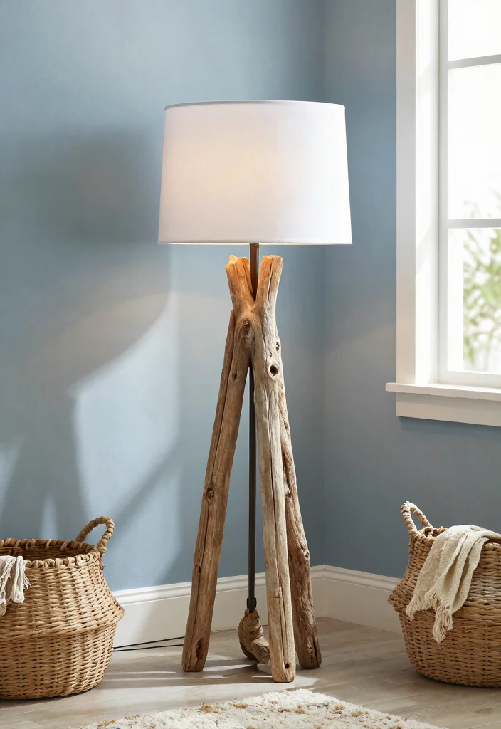15 Blue and White Lamp Ideas With Coastal Vibes - 4. Rustic Beach House Charm 1
