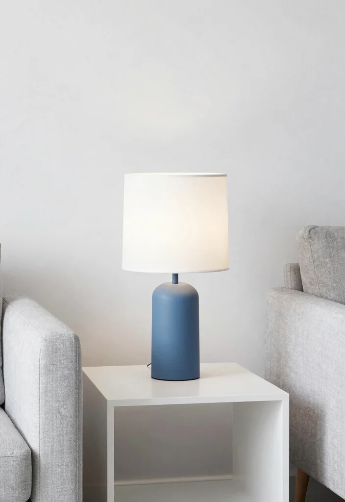 15 Blue and White Lamp Ideas With Coastal Vibes - 5. Minimalist Coastal Flair 1