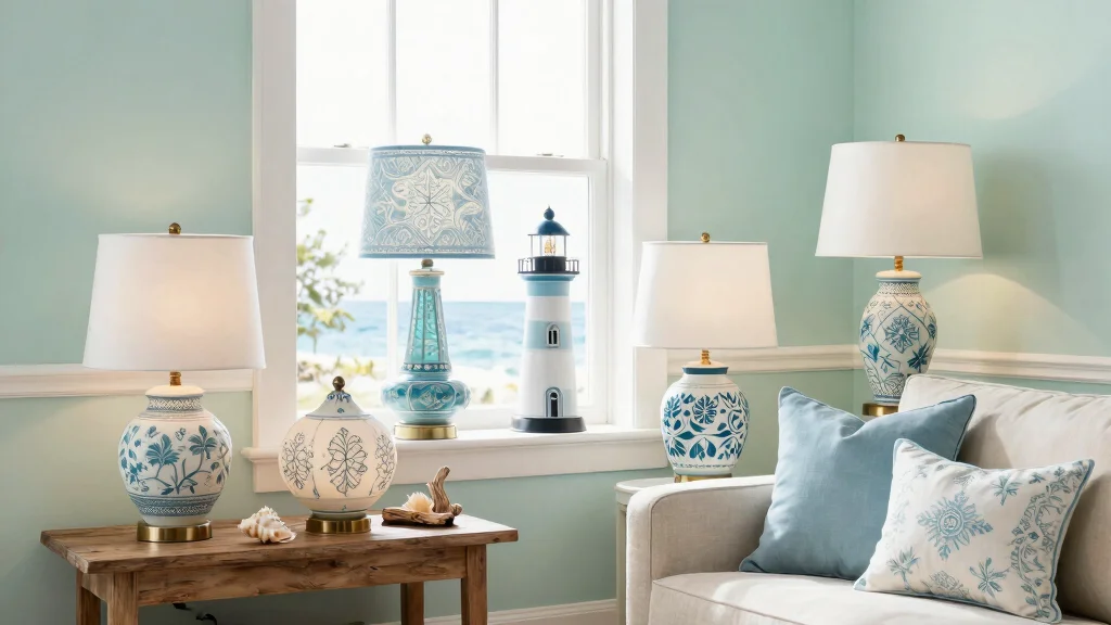 15 Blue and White Lamp Ideas With Coastal Vibes