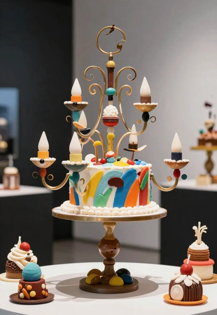 15 Chandelier Cake Stand Ideas That Look Elegant - 11. Artistic Sculptures 1