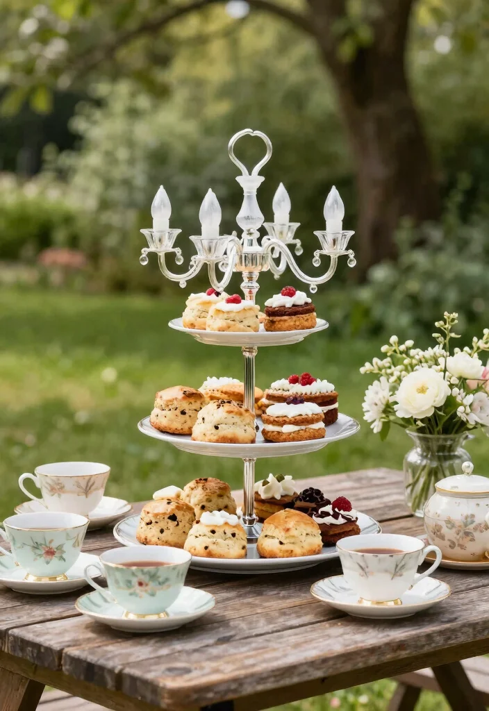 15 Chandelier Cake Stand Ideas That Look Elegant - 2. Vintage Charm 1