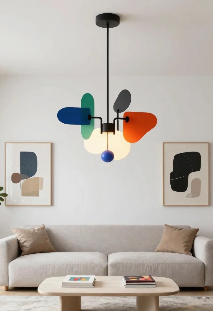 15 Chandelier for Living Room Ideas That Wow Guests - 7. Modern Art-Inspired Chandelier 1