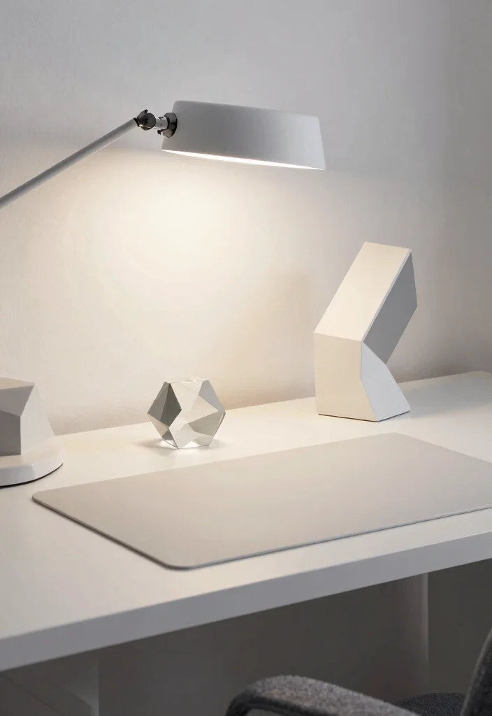 15 Chic Desk Setup Ideas That Feel Designer Inspired - 4. Geometric Delight 1