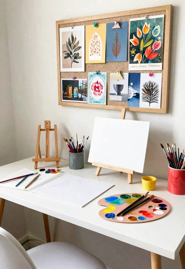 15 Chic Desk Setup Ideas That Feel Designer Inspired - 9. Artistic Expression 1