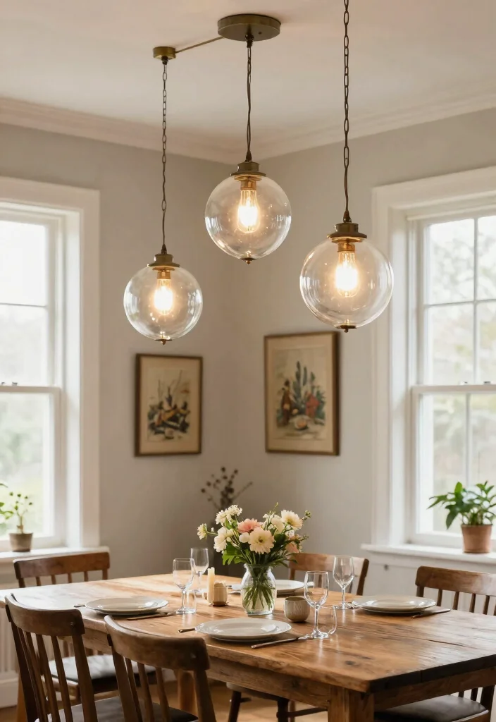 15 Large Glass Pendant Light Ideas That Make a Statement - 1. Vintage Globe Pendant Lights 1