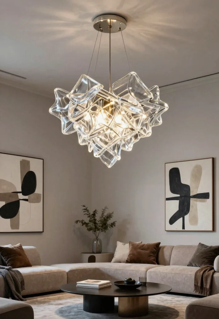 15 Large Glass Pendant Light Ideas That Make a Statement - 15. Artistic Glass Sculptural Lights 1
