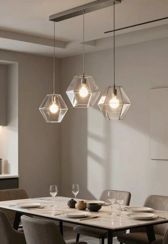15 Large Glass Pendant Light Ideas That Make a Statement - 9. Geometric Glass Pendants 1