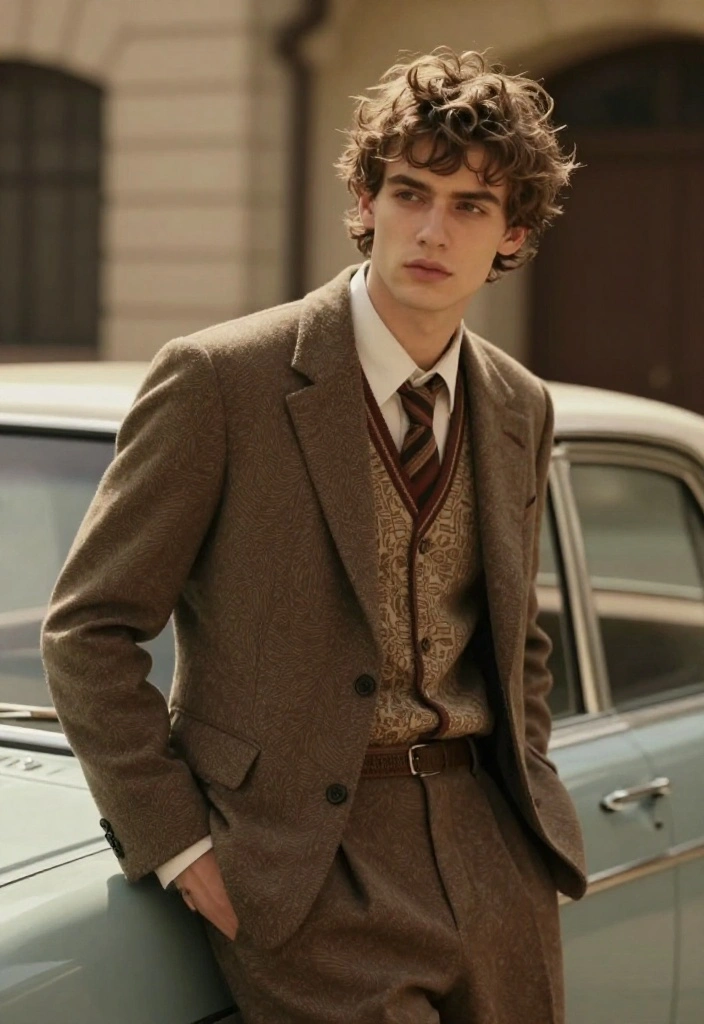 15 Messy Curtains Hair Men Ideas for Effortless Style - 13. Vintage Messy Curtains 1