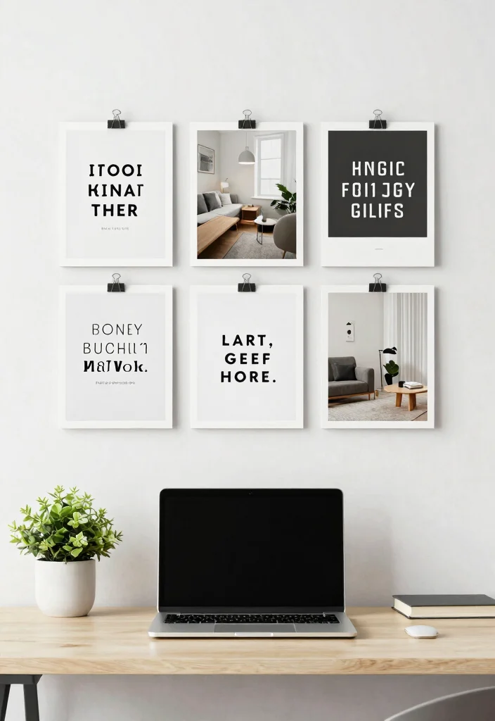 15 Minimalistic Desk Setup Ideas That Stay Clean - 11. Mood Board or Inspiration Wall 1