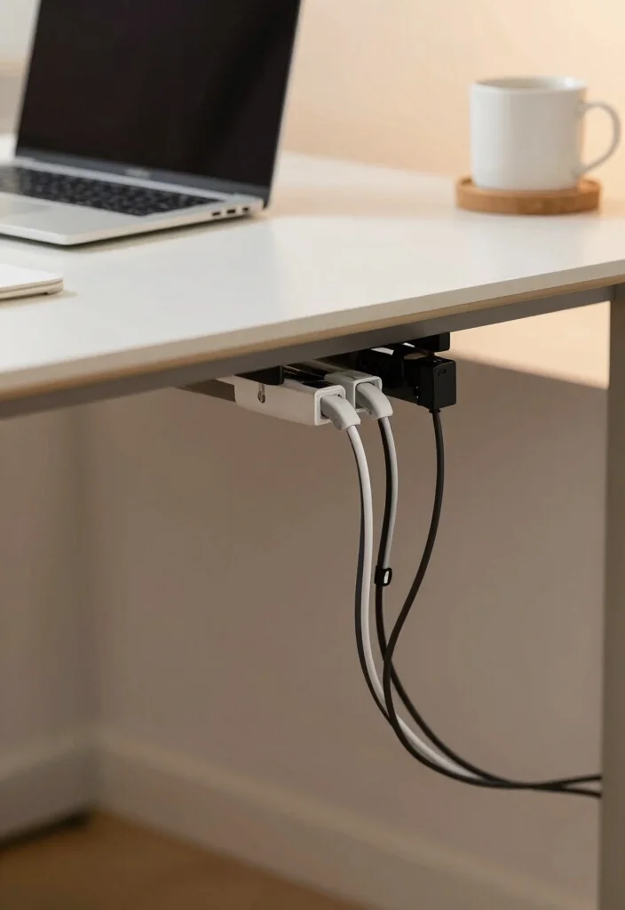 15 Minimalistic Desk Setup Ideas That Stay Clean - 6. Cable Management Solutions 1