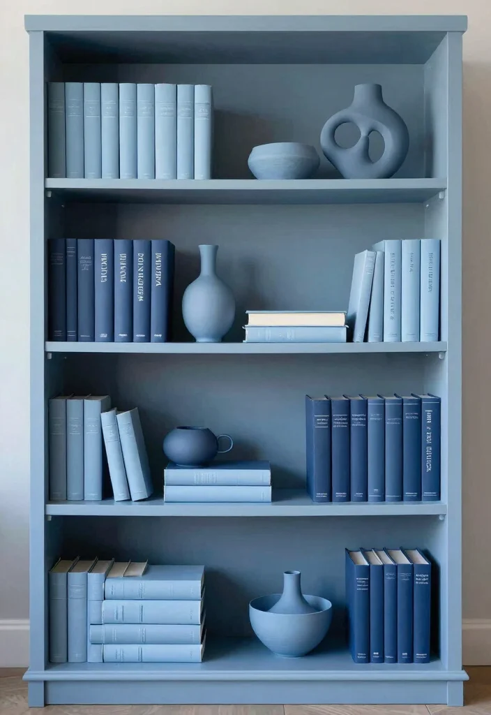 15 Open Bookshelf Styling Ideas That Look Effortless - 12. Monochromatic Magic 1